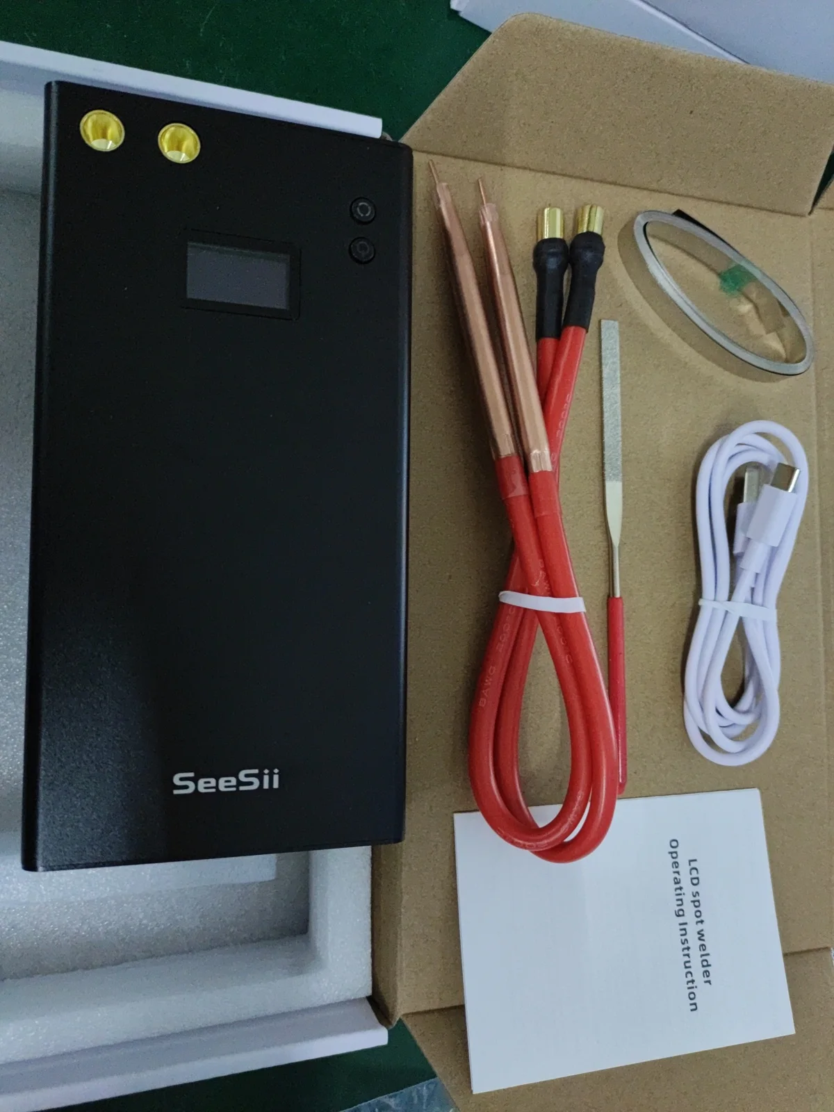 Seesii เครื่องเชื่อมจุด80เกียร์เครื่องเชื่อมด้วยหน้าจอ LCD นิกเกิลเครื่องเชื่อมมือถือเครื่องแสดงผลดิจิตอล7500แบตเตอรี่ลิเธียม