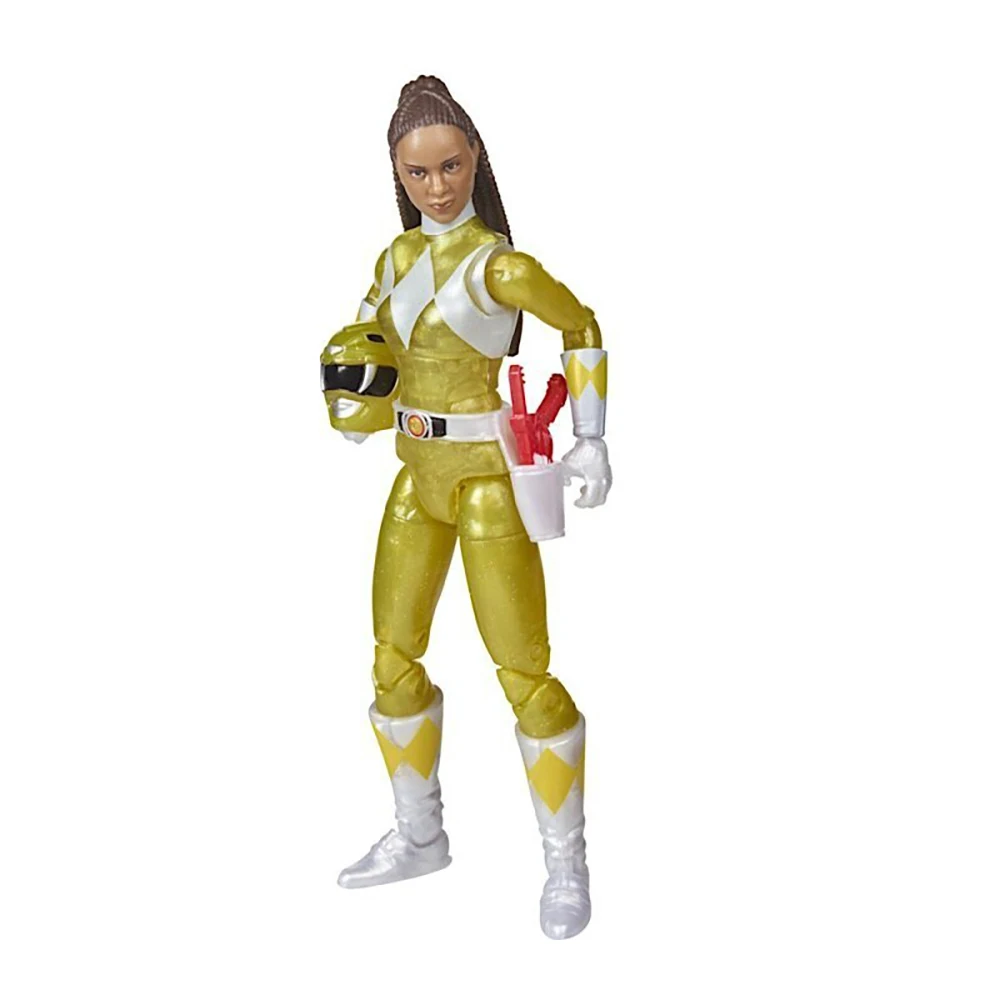 [In-Stock] Hasbro Power Rangers Mighty Morphin Black & Yellow Ranger (Metallic) 6-Inch Scale Exclusive Action Figure Model Toys