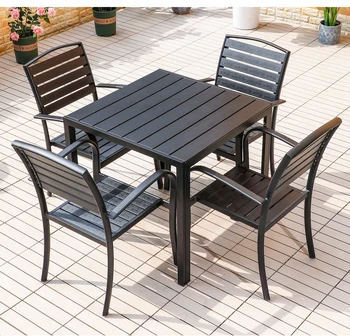 Modern Outside Dinner Table set Garden Lawn Furniture Outdoor Chairs And Tables For Restaurant