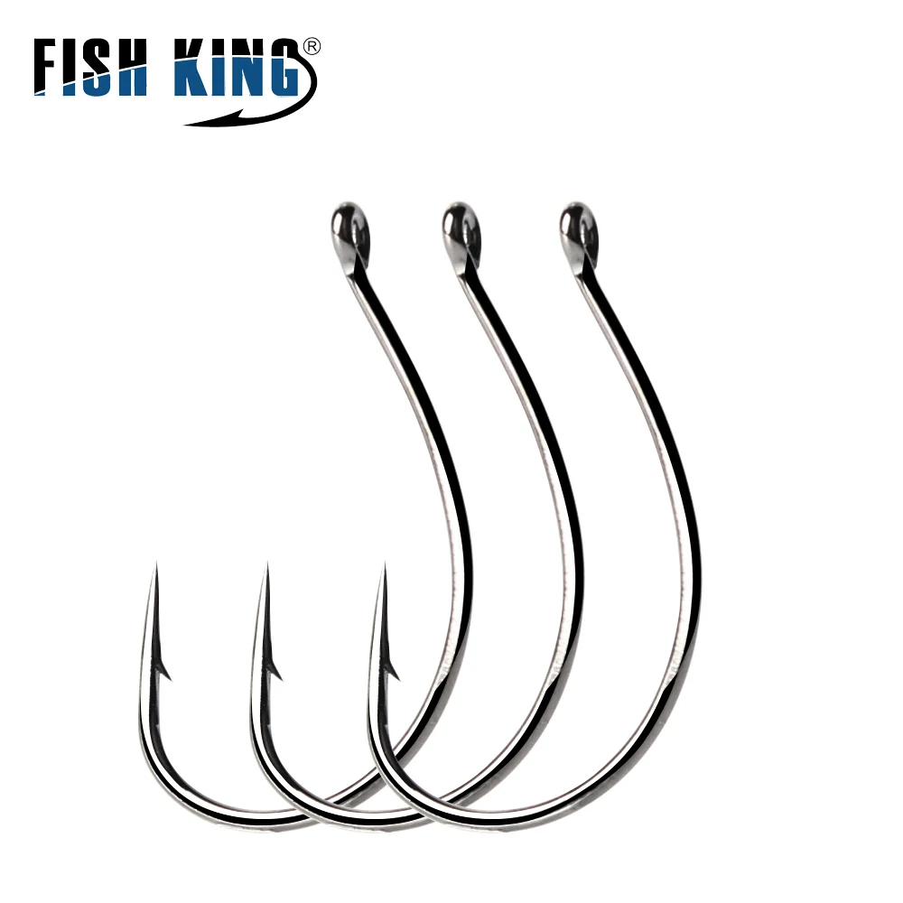 FISH KING 30pcs/lot High Carbon Wacky Rig Hook Worm Hooks Wide Gap  Baits Lure Fishing Fish Hook For Rig Bass Fishing