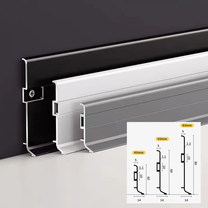 LED Skirting Board Aluminium Profile Extremely Narrow Led Channel Wall Corner Baseboard Line Strip Light