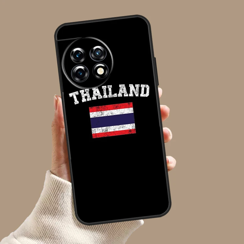 Thailand Flag Map Case For OnePlus 10T 8T 9R 10R 12R OnePlus 12 11 9 10 Pro Nord 2 CE 3 Lite N10 N20 N30 Cover