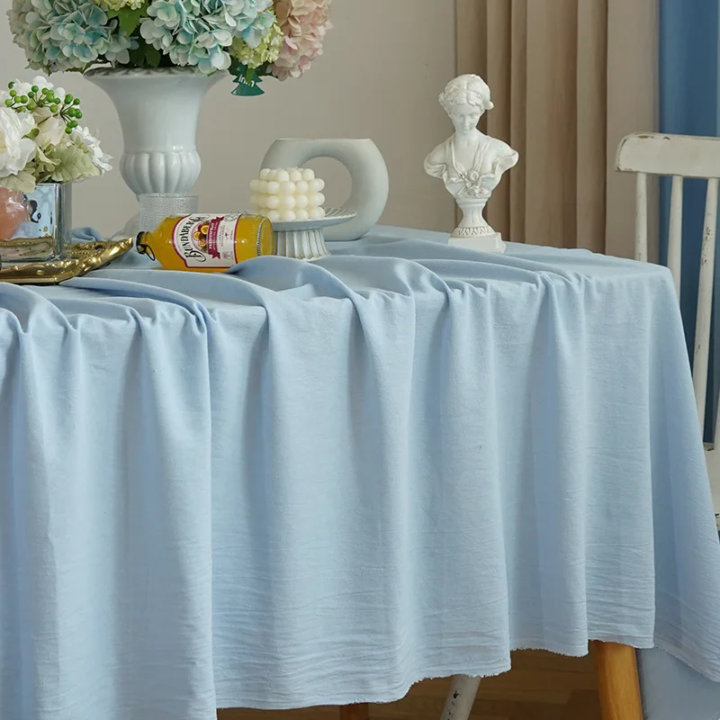 Cotton Tablecloth Rectangle Washable Fabric Cover Table Textured Dining Table Cloth for Wedding Decoration Restaurant Banquet