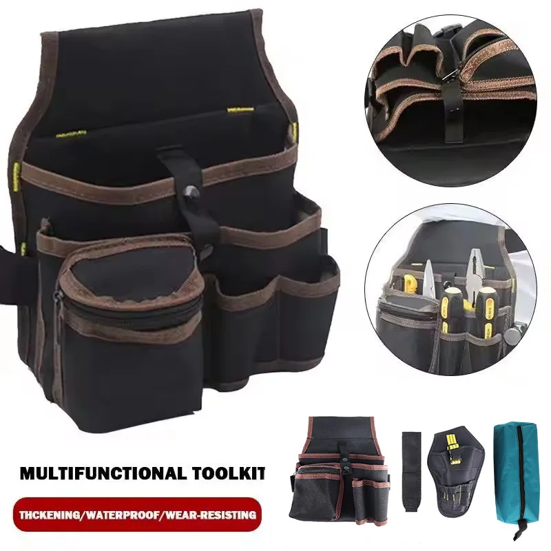 HUHAO Electrician Tools Belt Storage Waist Bag Screwdriver Holster Working Holder Drill Organizer Pouch Versatility Tool kit