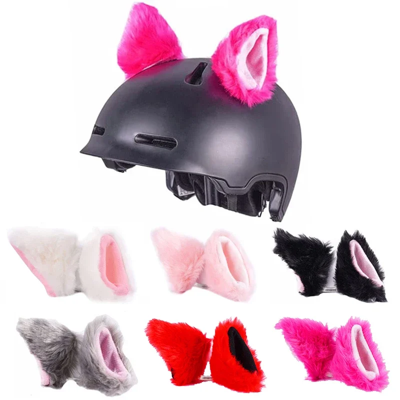 2PCS Motorcycle Helmet Cat Ears Devil Horns Decor Universal Moto Bicycle Styling Decoration Helmets Stickers Helmet Accessories