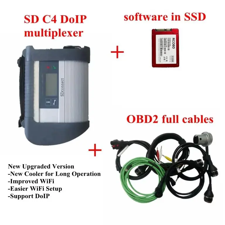 

A++ Mb Star C4 для Mercedes Auto Car Diagnostic Tool V2025.06 SSD Star C4 Поддержка Wi-Fi DOIP SD Connect T410 Ноутбук
