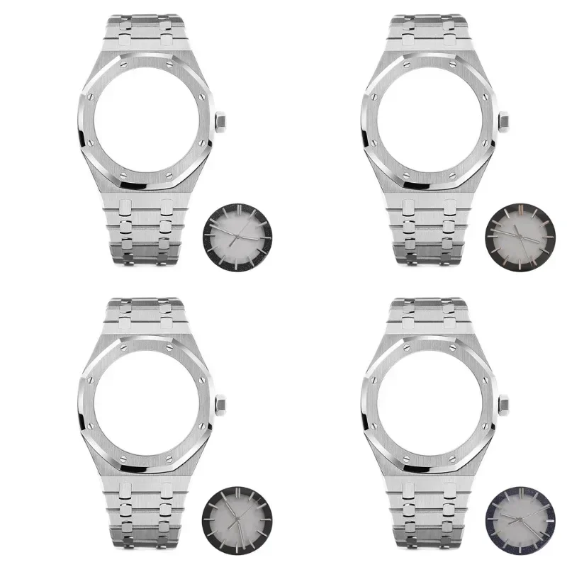 41mm NH70 Watch Case Steel Watchband Sapphire Glass Dial Watch hands Parts Set for AP Royal Oak NH70 Movement Classic Watch DIY