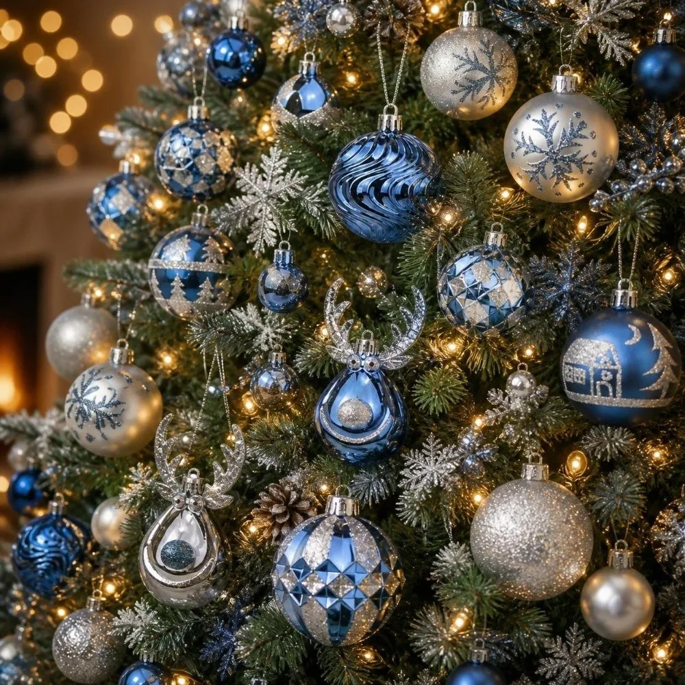 22Pcs/Set Durable 6CM Christmas Ball Shiny Creative Christmas Tree Balls Christmas Pendant Decorations Storefront