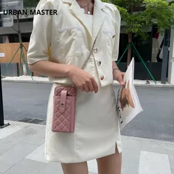 URBAN MASTER Women Small Shoulder Bag Genuine Sheepskin Leather Mini Corssbody Bags Lady Sling Phone Pocket Purse Chain Strap