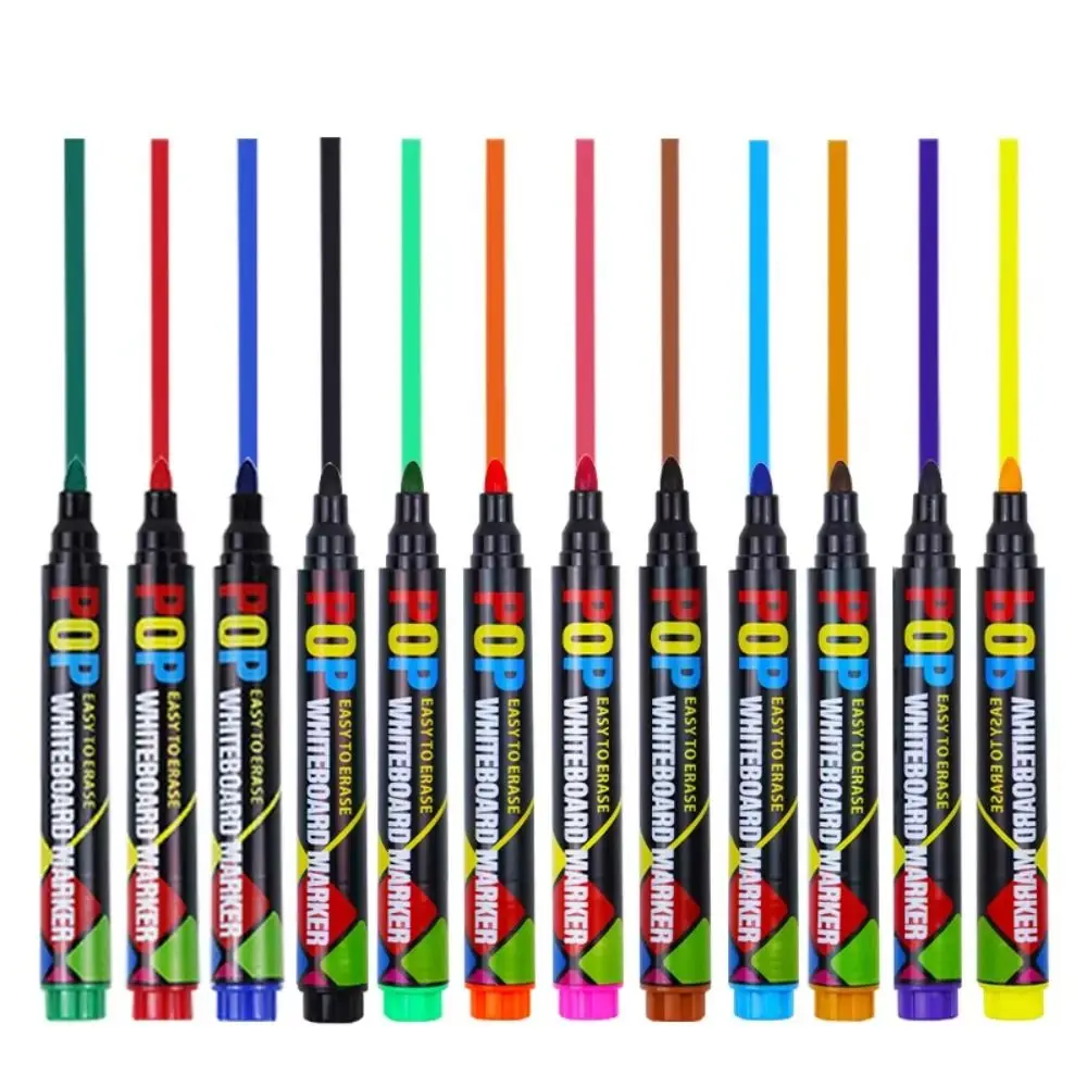 8/12 Colors Whiteboard Markers Erasable Refillable Whiteboard Marker Set Doodle Board Chalk Marker Pen