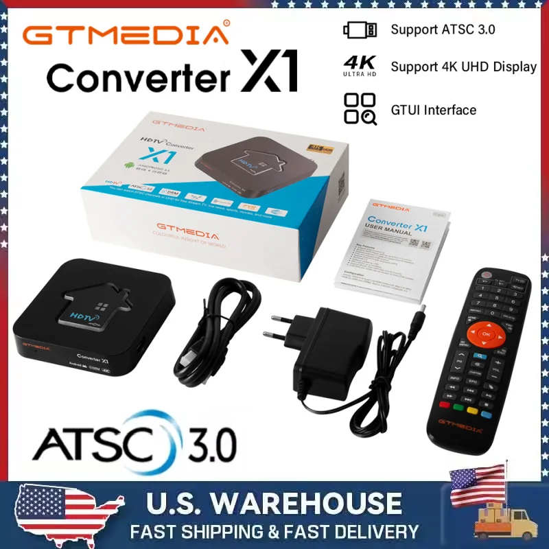 

GTMEDIA HDTV Converter X1 4K HDR ATSC 3.0 TV BOX Decoder Support DVR Recording With Dual Band Wifi And Dolby Audio US In Stock