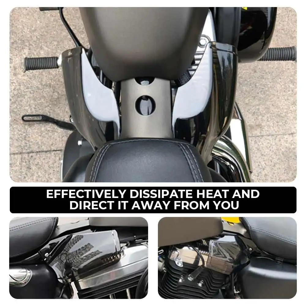 Black Motorcycle Engine Heat Deflector Shields Cover For Harley Sportster Iron XL 883 1200 SuperLow Roadster Forty-Eight 2014-Up