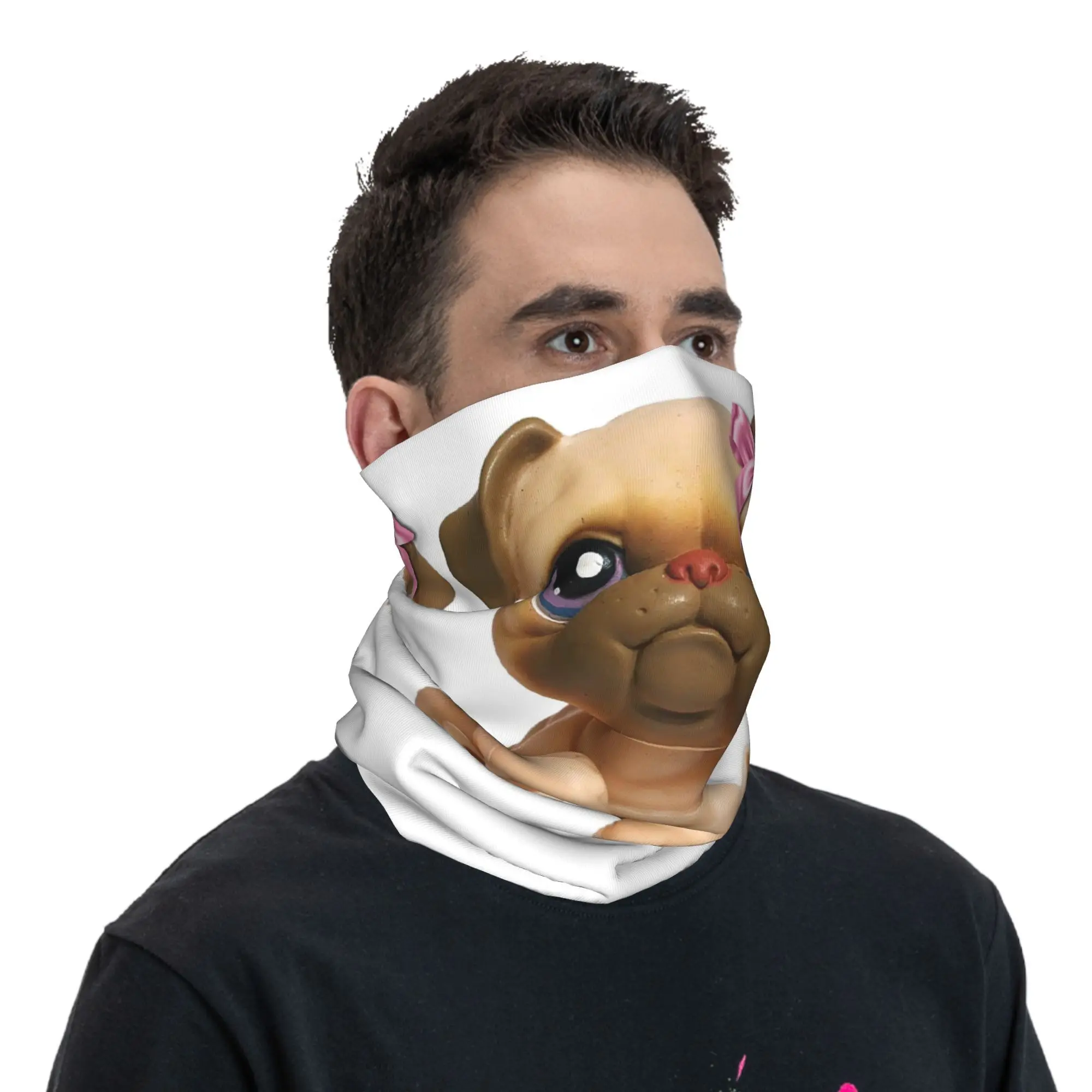 Coquette Littlest Pet Shop LPS Bulldog 451 Bandana Leher Gaiter Masker Cetak Syal Multifungsi Balaclava Berkendara