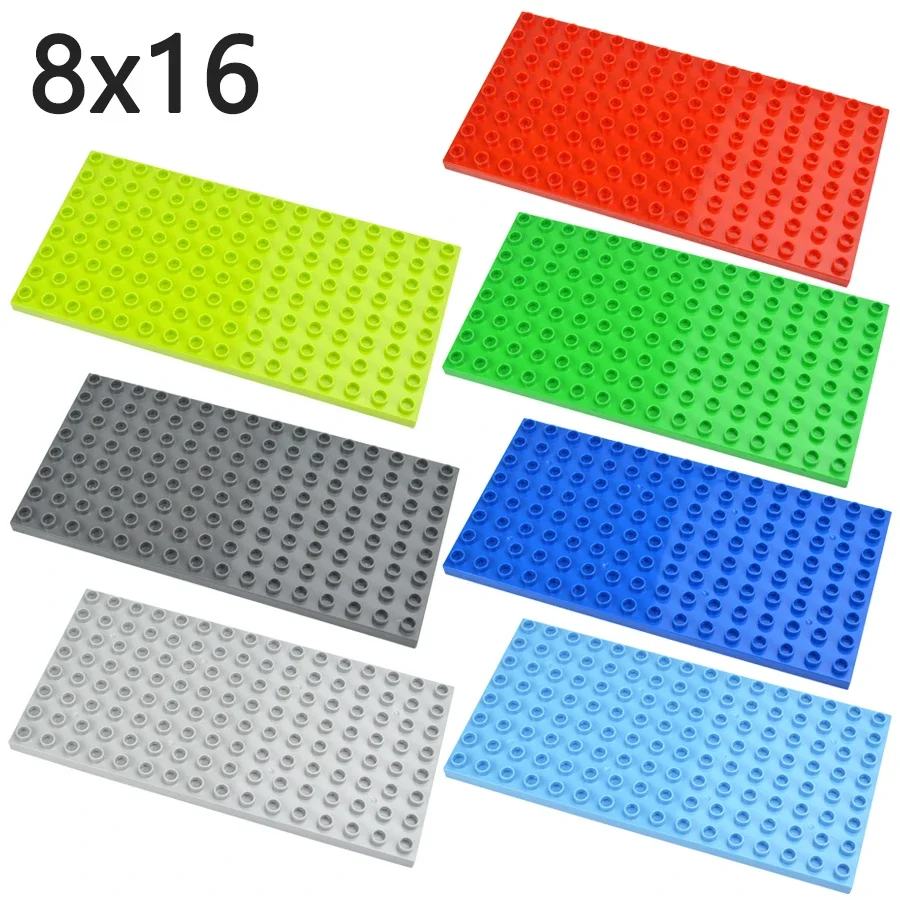 

8x16 Double-Sided Baseplate Big Size Base Plate Bricks Figures City Large Building Blocks Plates Kid Toys Compatible Duploes