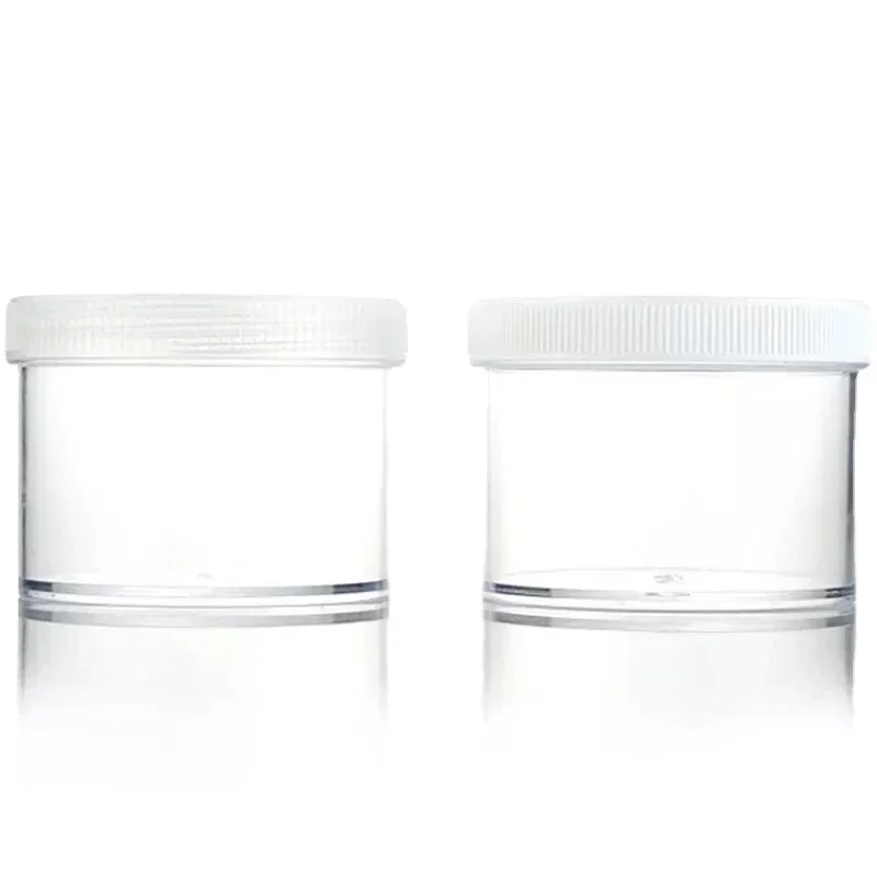 10/20/30pcs 200ml Clear Empty PET Jars with Black White Clear Plastic Screw Lids White Plastic Cosmetic Contaier