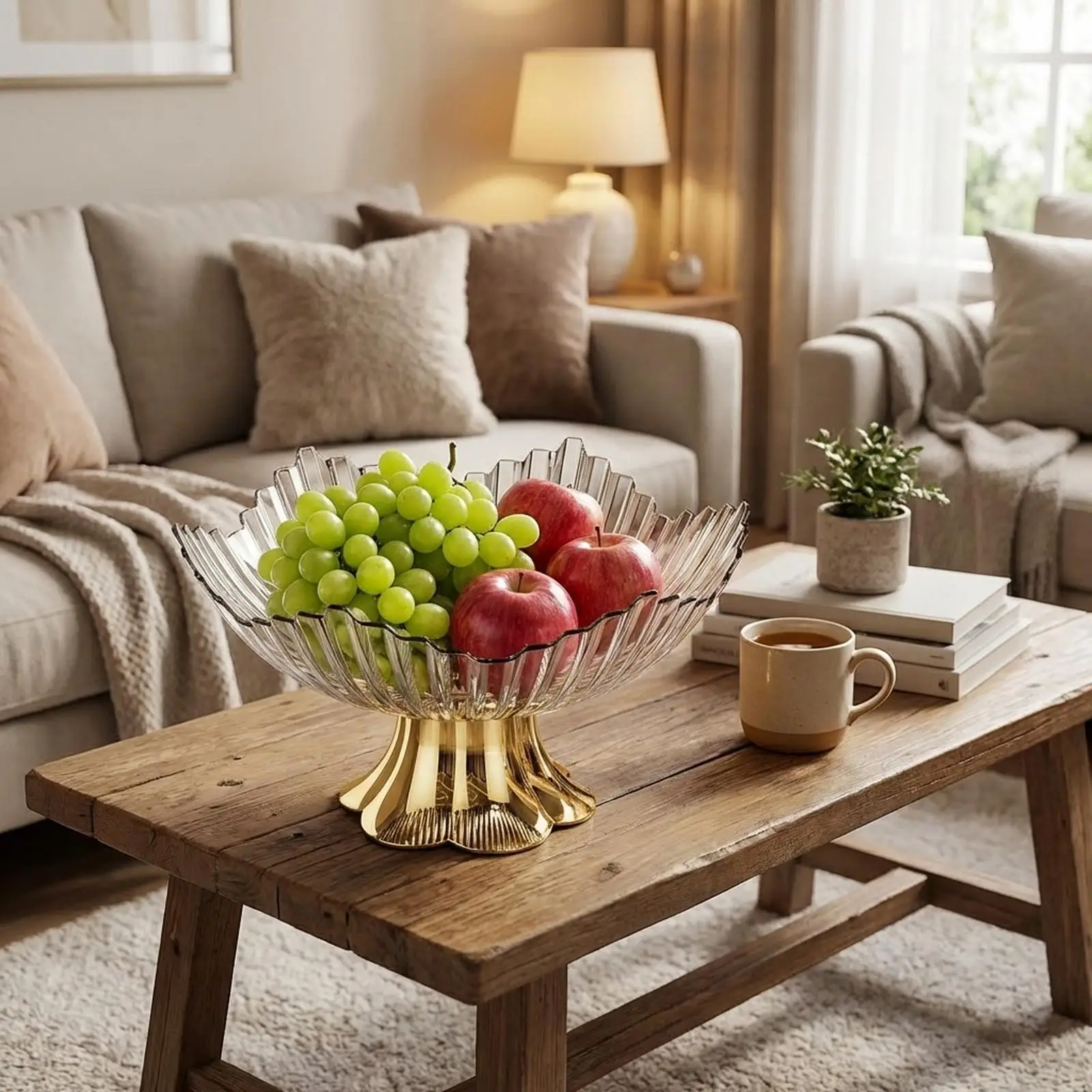 

Pedestal Fruit Bowl for Candy Nuts Trendy Housewarming Gift Food Snack Storage Tray for Birthday Household Countertop Banquet