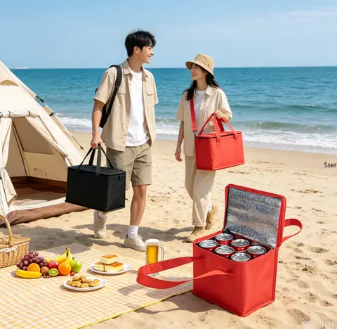 Portable Lunch Cooler Bag Folding Insulation Picnic Ice Pack Food Thermal Bag Drink Carrier Insulated Bags Beer Delivery Bag