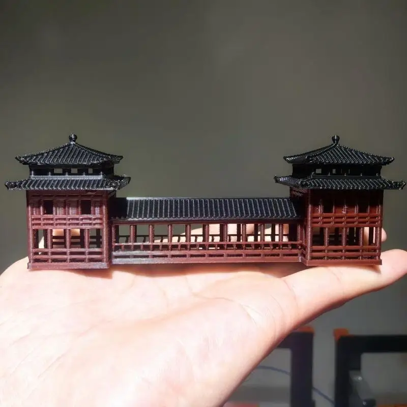 1 pièce Mini Pont de Promenade, Modèles d'ornements paysagers d'architecture chinoise ancienne pour la décoration de bureau, les bonsaïs, les aquascapes et les aquariums