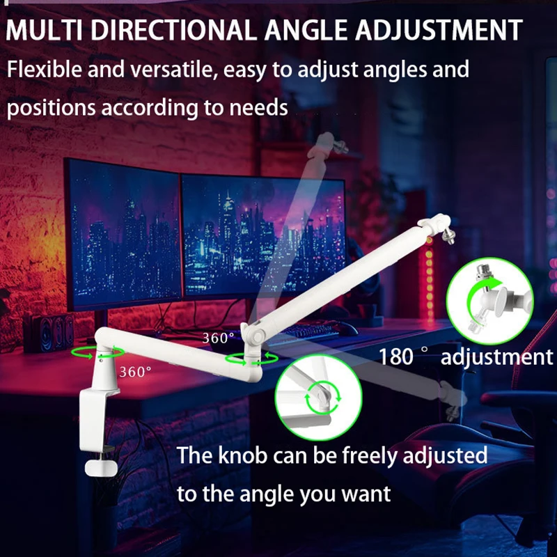 

1 Set Universal Cantilever Microphone Stand Table Microphone Stand Black/White