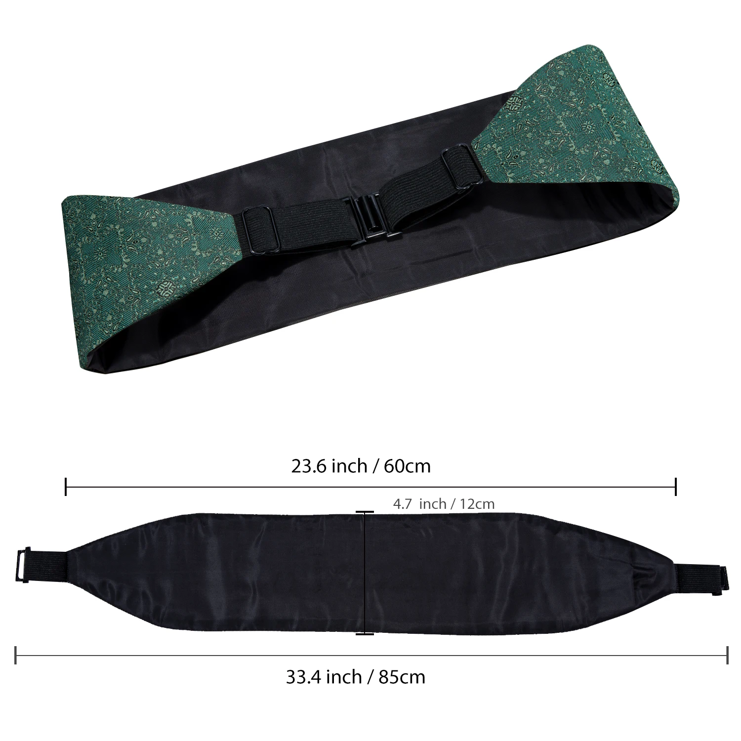 Hi-Tie Luxury Designer Solid Green Cummerbund Bow tie Set Formal Tuxedo Corset Elastic Belt for Men Wedding Cummerbunds