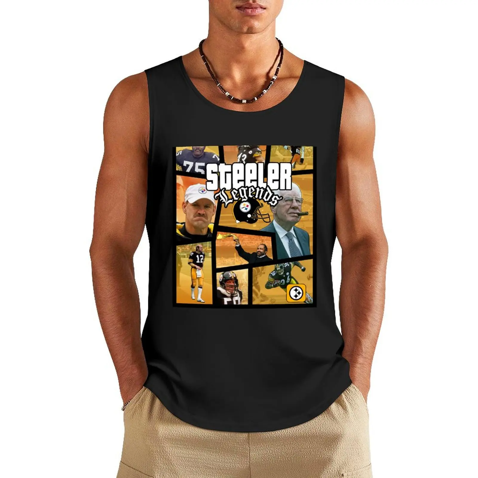 

Steeler Hall of Fame Legends - GTA Style Tank Top gym Men's t-shirts Men sleeveless tee clothing men