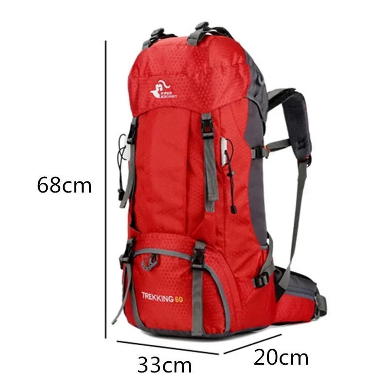 2024 New 60L Outdoor Backpack Camping Climbing Bag Waterproof Mountaineering Hiking Backpacks Molle Sport Bag Climbing Rucksack