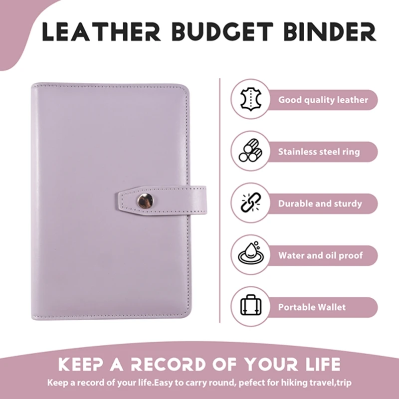 ジッパー付き予算バインダー、予算用の現金封筒、現金用のお金のオーガナイザー、予算シート