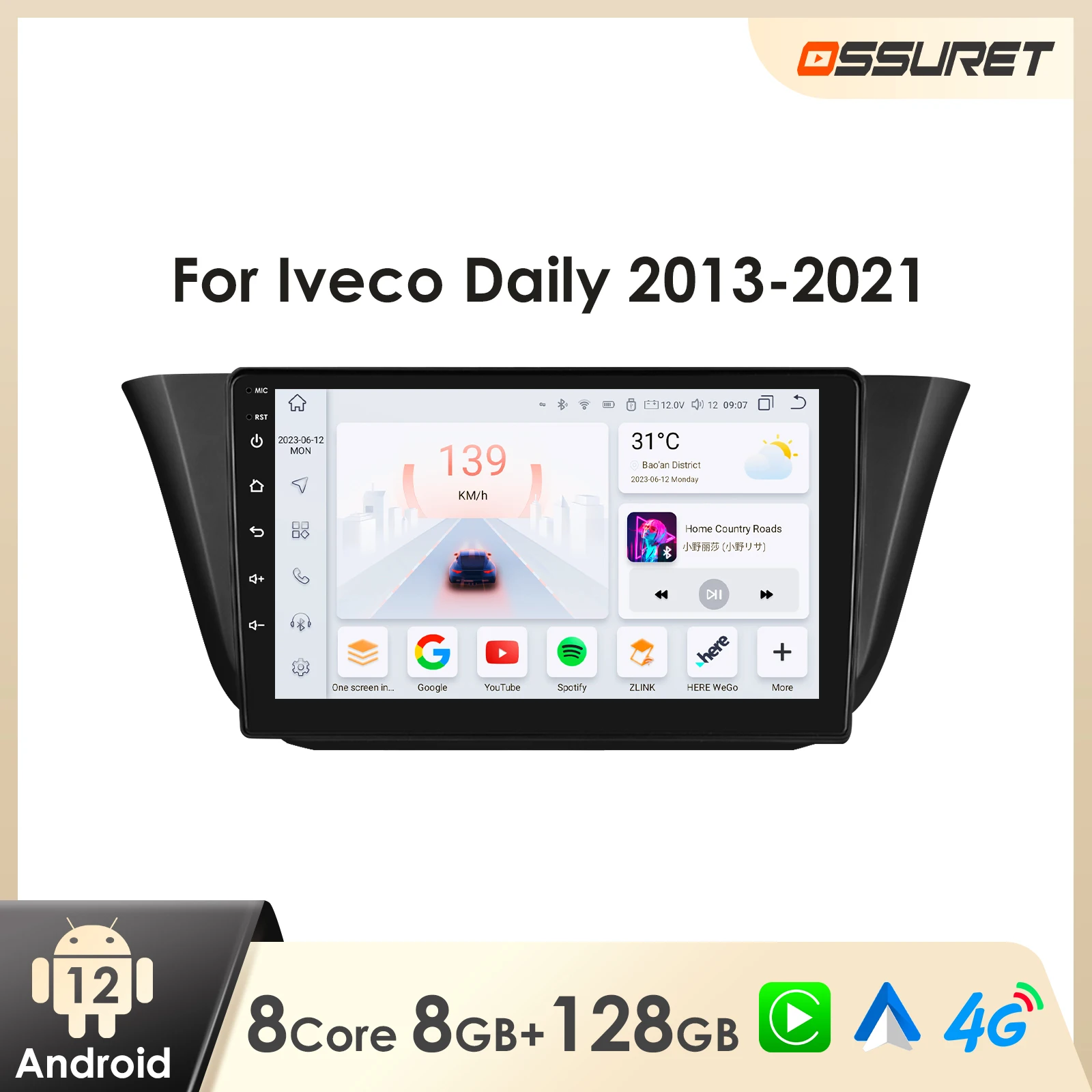 Android Car Radio for Iveco Daily 2013 - 2021 Car Stereo Multimedia Android Auto Carplay 7862 GPS Intelligent Screen Player