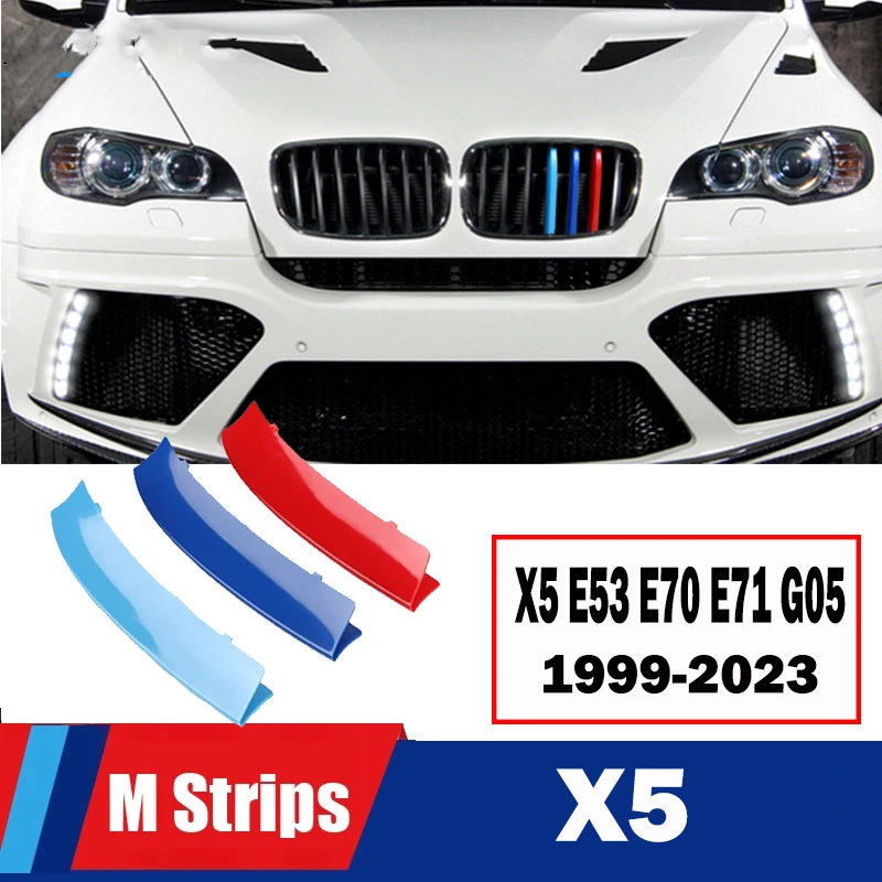 3pcs ABS Car Grille Sticker Strip Cover Trim Clip For BMW X5 E53 E70 F15 G05  2020 2019 2018 2017 2016 2015 2014 2013 2012 99-11