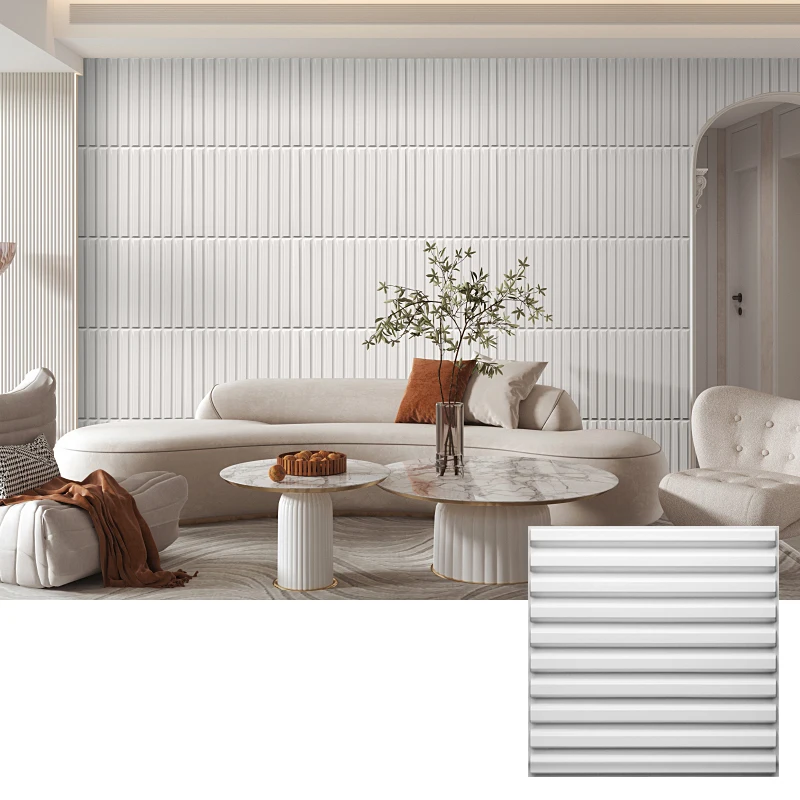 30 سنتيمتر الشمال الحد الأدنى خطوط موجة ثلاثية الأبعاد ألواح للحائط غير ذاتية اللصق بلاط بلاستيكي ثلاثية الأبعاد الجدار ملصق غرفة المعيشة الحمام ورق حائط #3