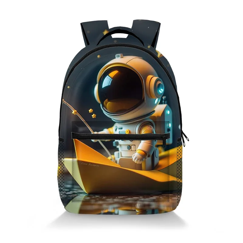 Classic Popular Novelty Astronauts student Bookbag Notebook Backpacks 3D Print Oxford Waterproof Boys/Girls Travel Backpacks