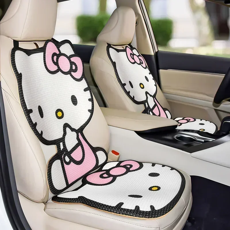 Sanrio Hello Kitty Car Cover Cushion Protector Summer Anime Pad Accessories Cute Cartoon Protect Cushion Non-slip Breathable Pad