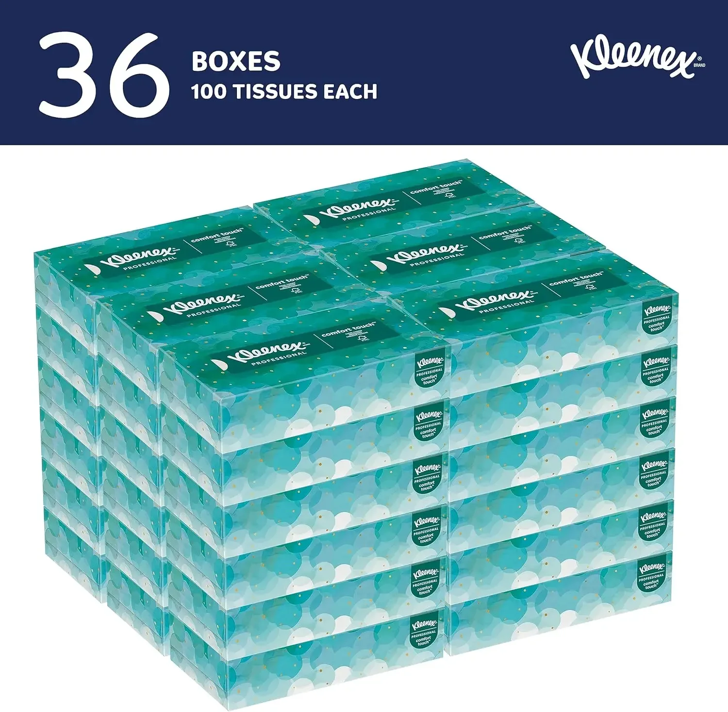 Bulk (21400), 2-Ply, White, Flat Facial Tissue Boxes for Business (100 Tissues/Box, 36 Boxes/Case, 3,600 Tissues/Case)