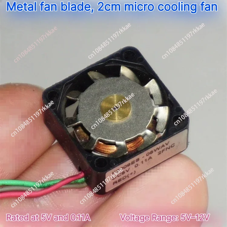 Second Hand Metal Blade Micro Cooling Fan 2cm 5V 0.11A 5-12V High Speed F2008ES Mini Fan 20mm