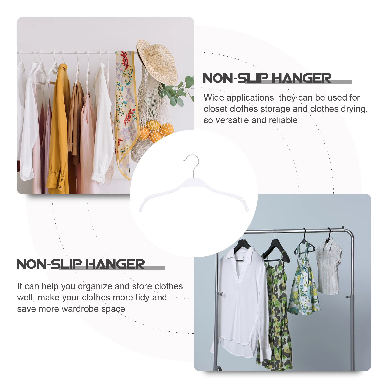 

5Pcs Heavy Duty Plastic Clothes Hangers Anti-Slip Lightweight Long-Lasting Wardrobe Organizer Heavy Duty Hangers