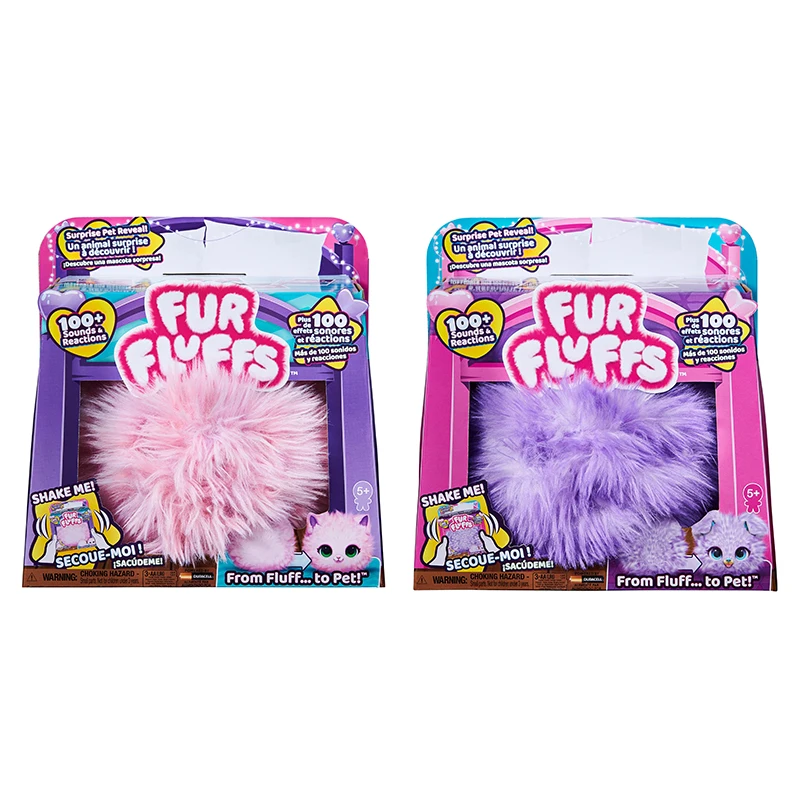 Fur Fluffs Pupper-Fluff Surprise-Reveal Interactive Toy Pet with Sounds and Reactions Electric Plush Kids Birthday Surprise Gift