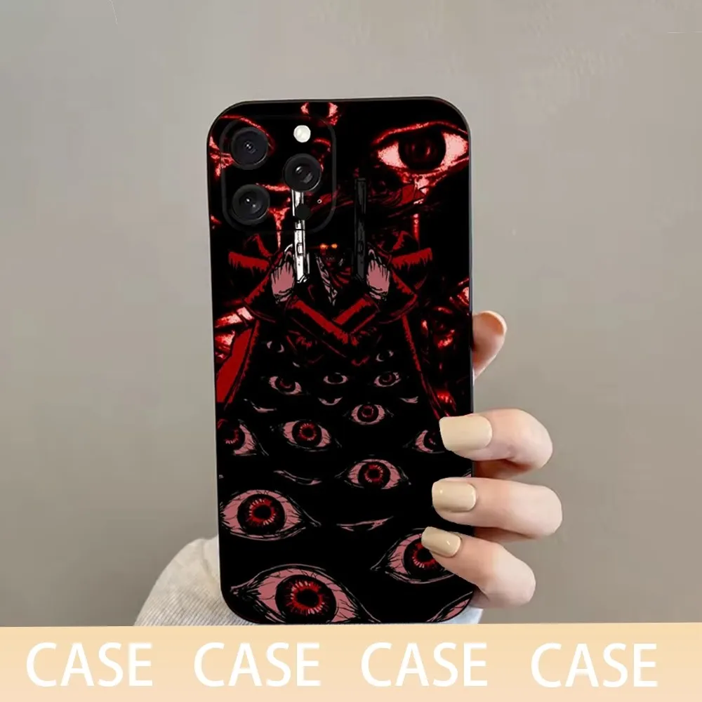 حافظة هاتف H-HELLSING لهاتف iPhone 16,15,14,13,12,11 Plus,Pro Max,XS,X,XR,SE,Mini,8,7,غطاء أسود من السيليكون الناعم