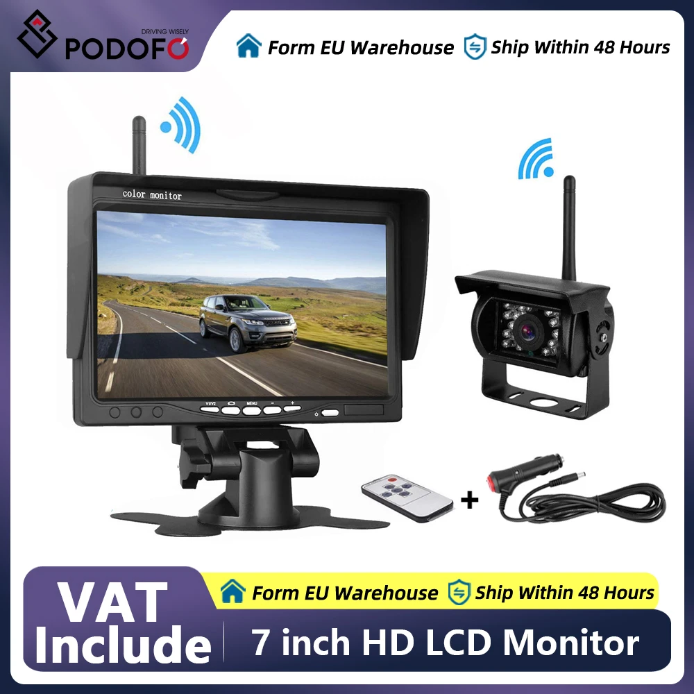 Podofo Wireless Vehicle Reverse Camera +7