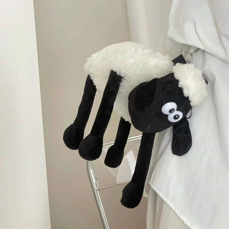 Shaun the Lamb, surrounding plush backpack, cute cartoon doll, girls, students, children, lightweight bag, birthday gift