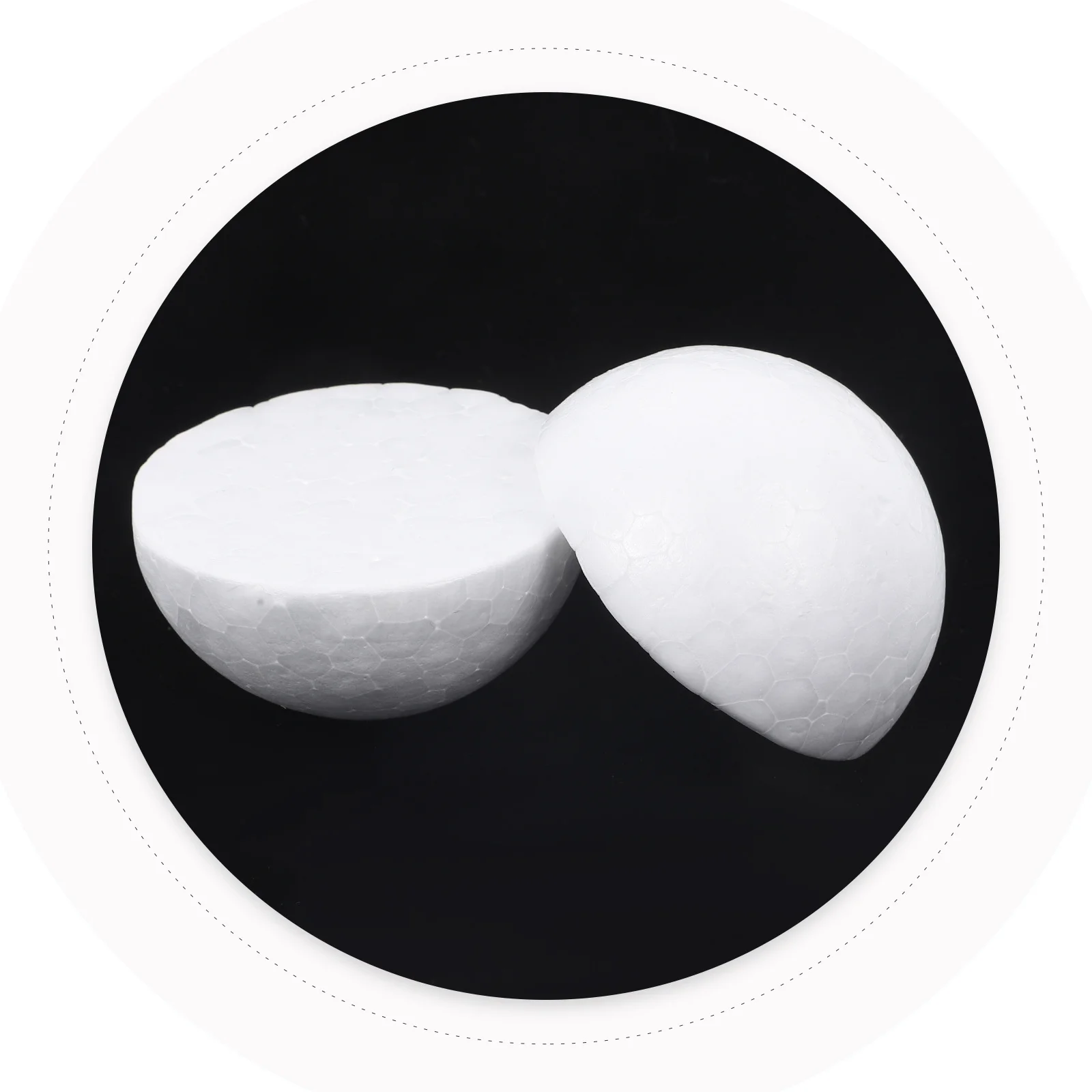 

50Pcs 5.6cm White Foam Half Balls Semicircle Craft for DIY Christmas Ornament Painting Educational Art Floral Design