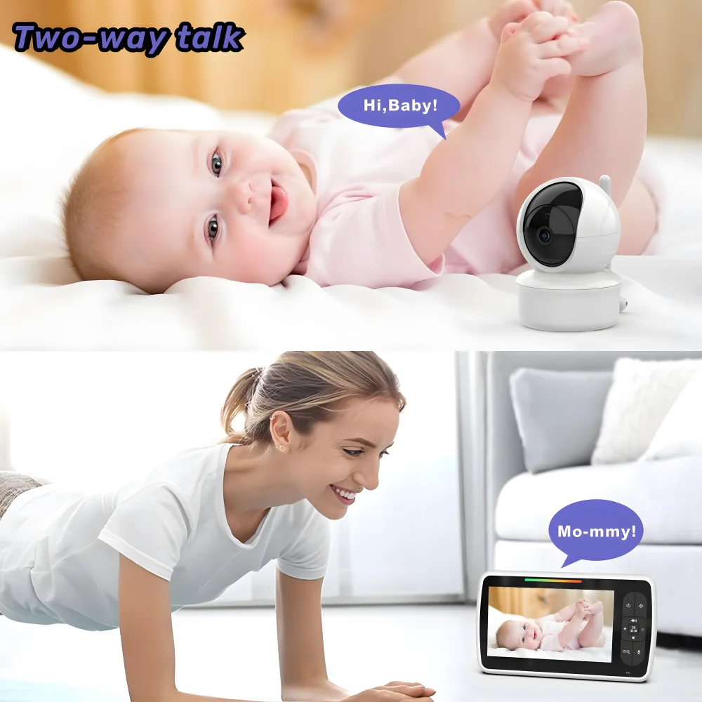 5 Inch Baby Monitor with Camera 360° Pan-Tilt 1000ft Mother Kids Children\'s Came Portable Video Nanny Baby Items Free Shipping