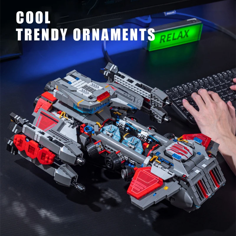 Game Technical Starcraftes War Battlecruiser Model MOC Building Blocks Terran Spaceship Military Unit Bricks Toys for kids Gifts