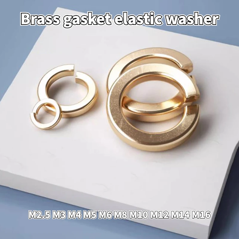 1-20PCS Copper Open Spring Washer Brass Gasket Elastic Washer M2.5 M3 M4 M5 M6 M8 M10 M12 M14 M16