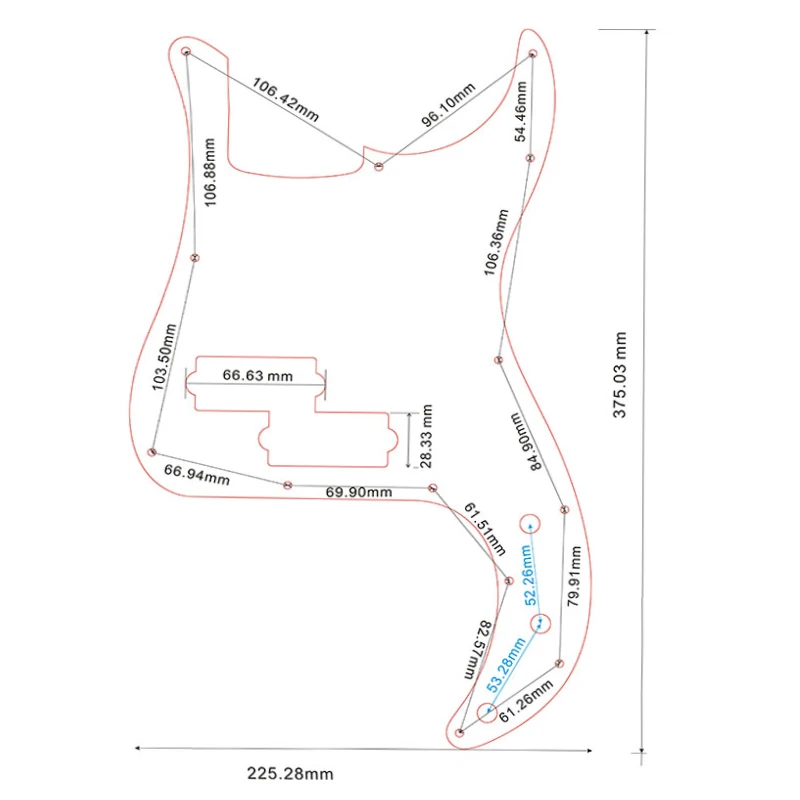 Pleroo Custom Parts 13 Holes Pickguard For Fender USA/Mexico Standard P Bass Guitar Scratch Plate Without Truss Rod Hole
