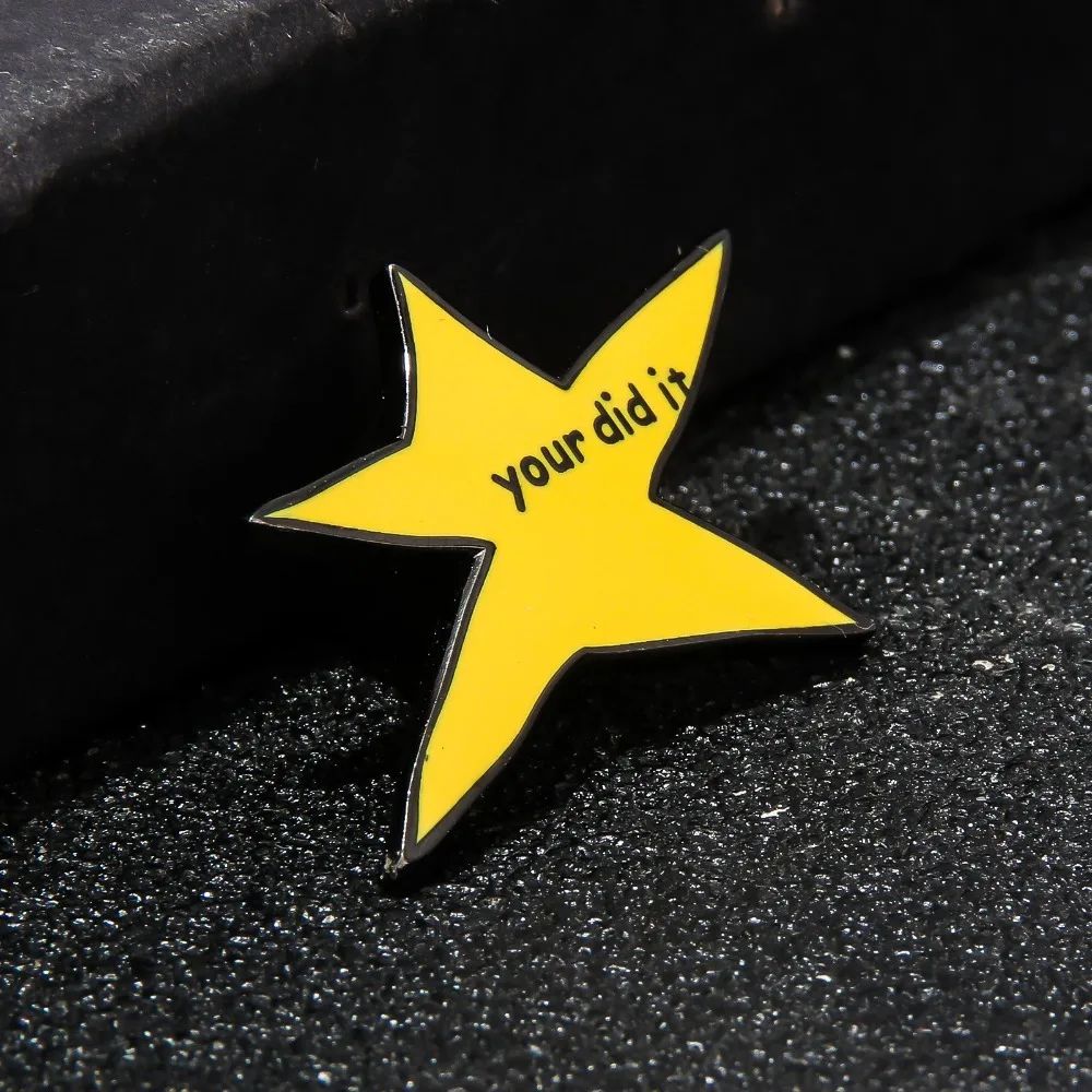 Your Did It Yellow Star Enamel Pins Funny Irregular Star Metal Badge Brooches Lapel Pin Jewelry Accessories Gifts for Friends