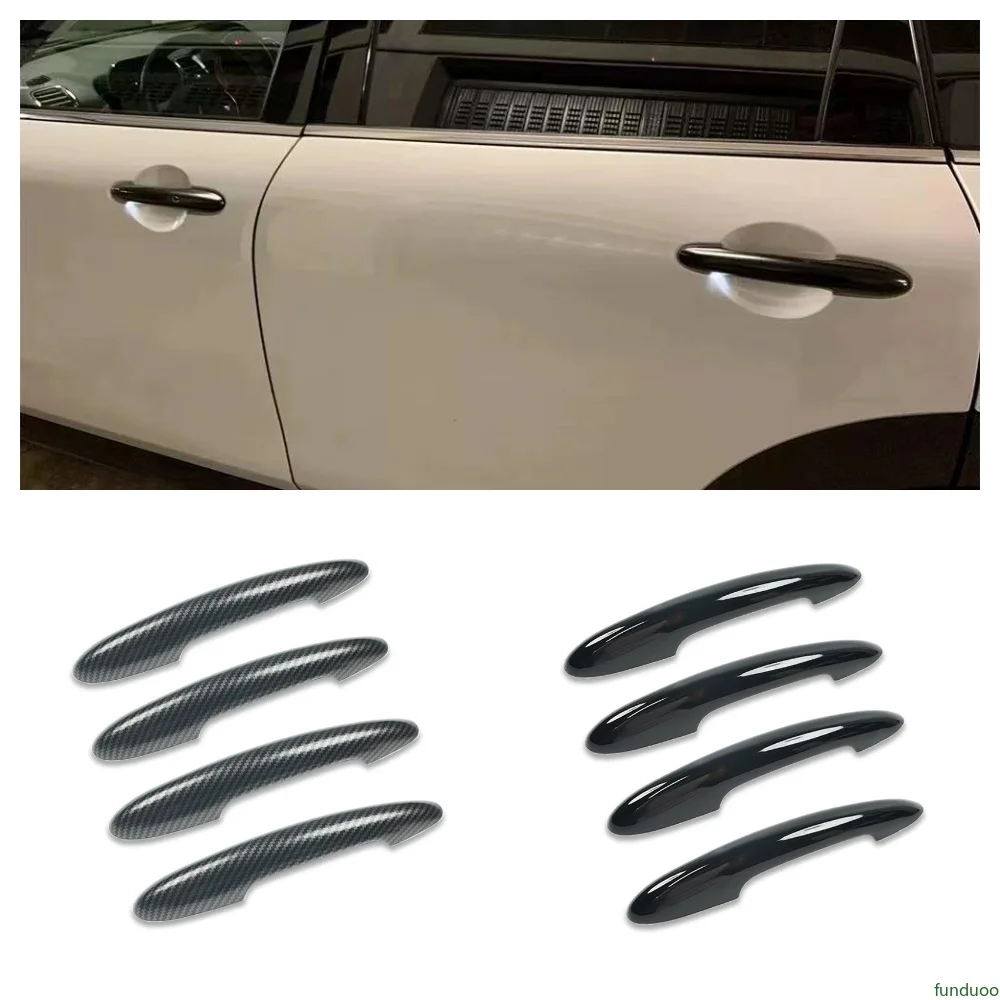 Pegatina de manija de puerta de coche, fibra de carbono, color negro brillante, para BMW MINI Cooper S F54 F55 F60 F56 F57 Countryman, accesorios de estilo