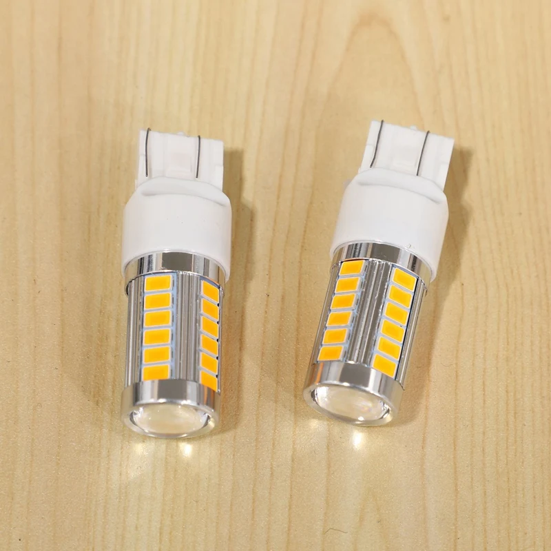 7443, T20 LED Bulbs Amber Yellow 900 Lumens Super Bright Turn Signals Light Brake Stop Parking Light (Pack Of 20)