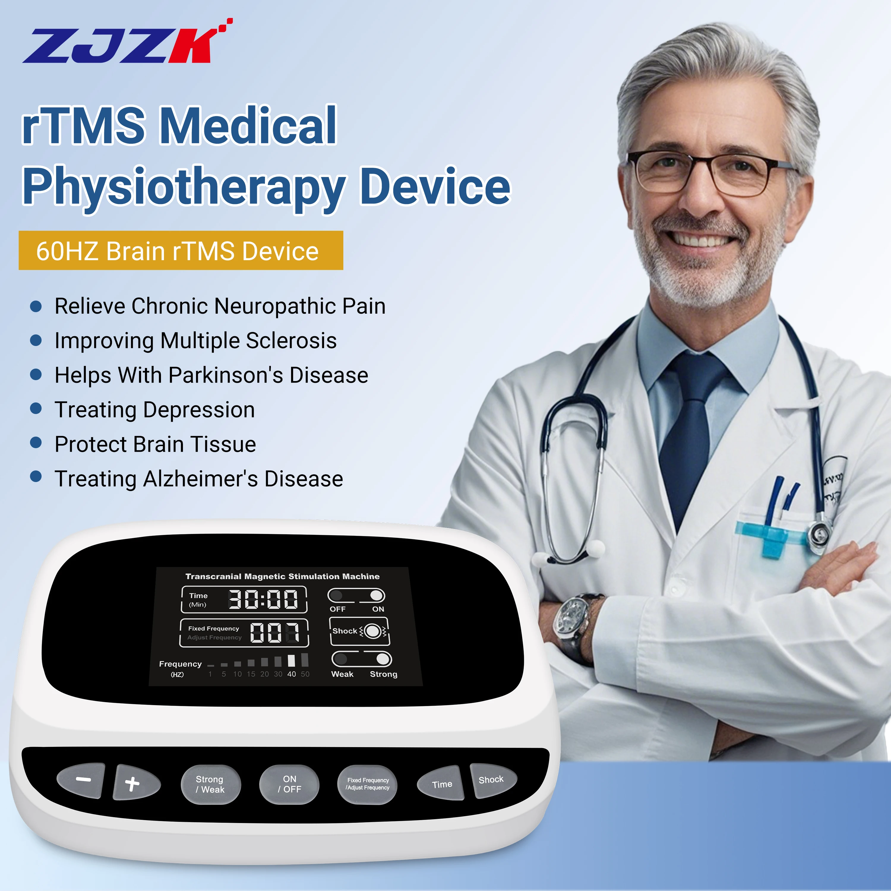 ZJZK TMS Transcranial Magnetic Stimulation Therapy For Depression TMS For Stroke Anxiety Disorders Amyotrophic Lateral Sclerosis