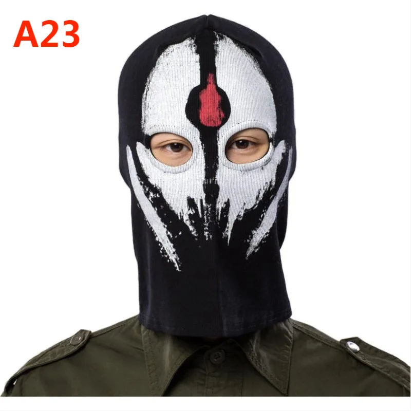 Comfortable Cotton Fabric Ghost Mask Balaclava Skull Hood Red & White