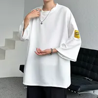 Summer Japanese Style Hong Kong Simple T-shirt Men's Loose Fit Short Sleeves Fat Lose Weight Clothing